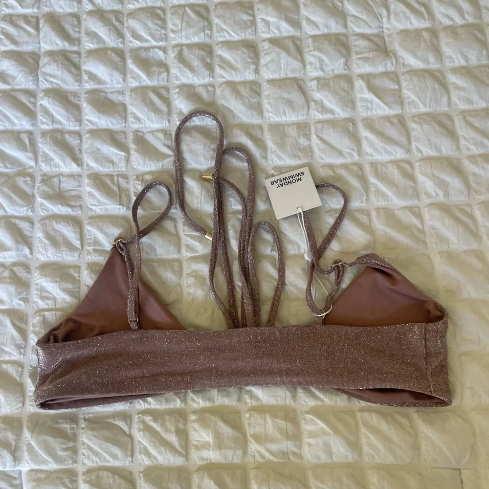 Monday Swimwear St Martin Metallic Maeve Wrap around bikini top